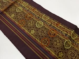 縞・亀甲・丸に古典柄模様織出し名古屋帯